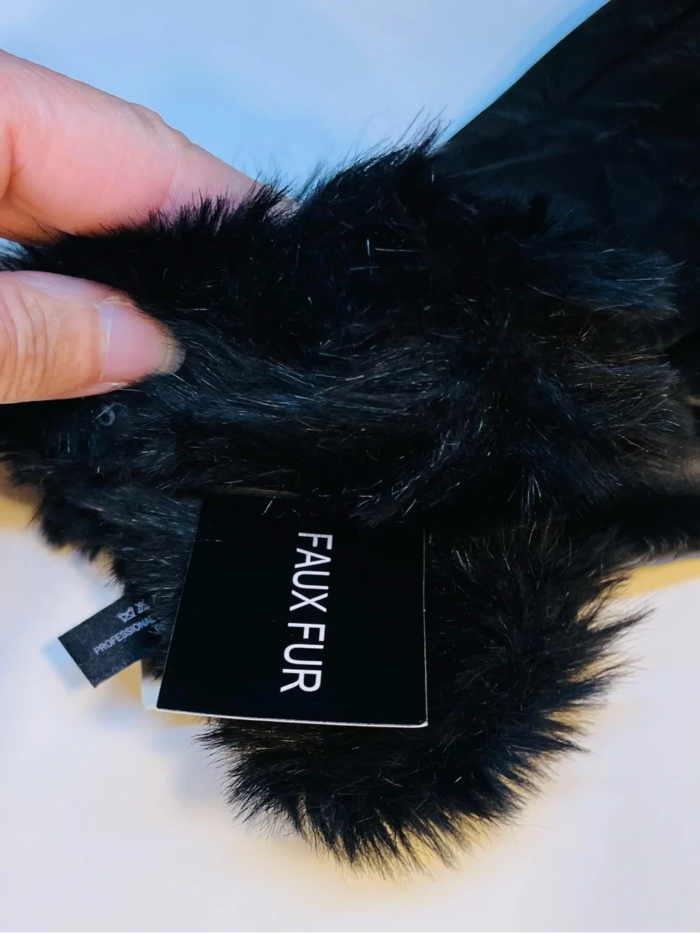 Beautiful soft leather black gloves with faux fur by Alexandra Bartlett